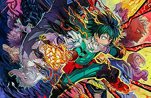 Magic Canvas Art - Bilder My Hero Academia MHA Anime Leinwandbild 1- teilig Hochwertiger Kunstdruck modern Wandbilder Wanddekoration Design Wand Bild, Größe: 60 x 40 cm