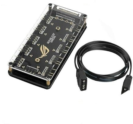 Multibao 5V 3pin RGB 10 Hub Splitter 50cm SATA Power 3pin ARGB Adapter RGB Fan Extension Hub Controller Gaming PC desktop