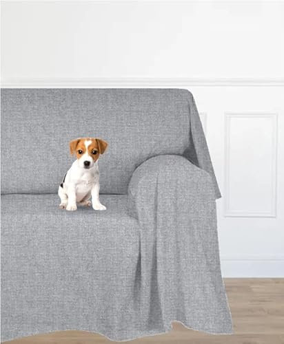 Farè - Telo Salva Divano - Copridivano IMPERMEABILE in tessuto arredo Antimacchia ideale per cani, gatti e bambini - Made in Italy | 200 x 270 cm | ARMOR grigio