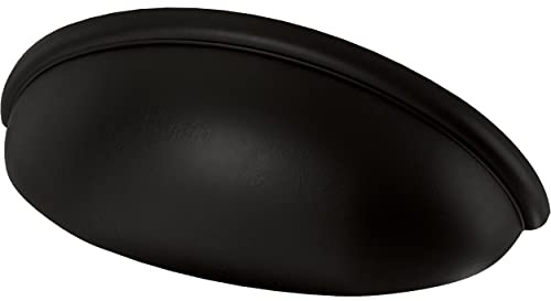 Franklin Brass Cup (10-Pack) Cabinet Handles 3 Hole Center Pulls | Matte Black Hardware Kitchen Door, Drawers, Dressers, Furniture P34702K-FB-B1