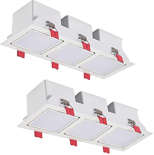 TPMAFF LED-Deckeneinbauleuchte, quadratisch, verstellbares gerichtetes Downlight 60 Grad, 7 W/14 W/21 W LED-Deckeneinbaustrahler, 3000 K/4000 K/6000 K, Nicht dimmbar