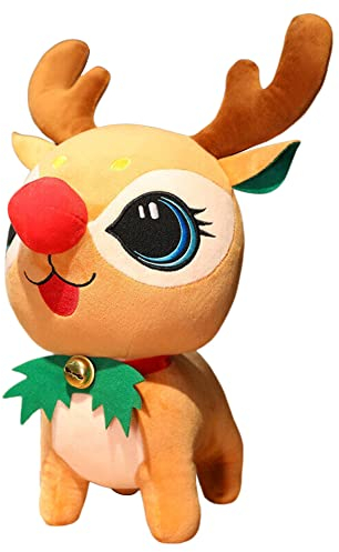 Uposao Plüsch Elch Rentier Figur Puppe,20CM Weihnachten Plüschtier Kuscheltier Stofftier Plüschpuppe Weihnachten Deko Figur Tischdeko Geschenk Party Zubehör Spielzeug für Baby Kinder Mädchen Jungen
