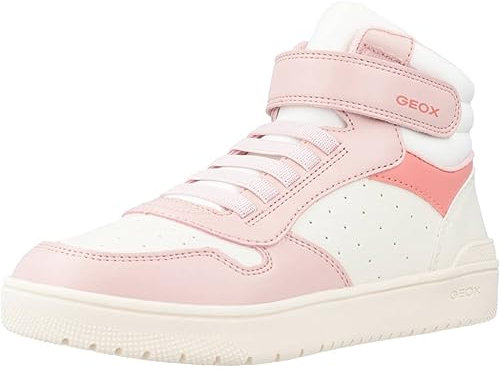 Geox Fille J Washiba Girl Basket, Lt Ivory Lt Rose, 24 EU