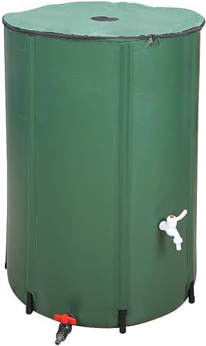 Outvita Récupérateur d’Eau de Pluie Pliable 380 litres,Baril,Réservoir d’Eau de Pluie pour Jardin et Nettoyage,Vert Réutilisable Écologique