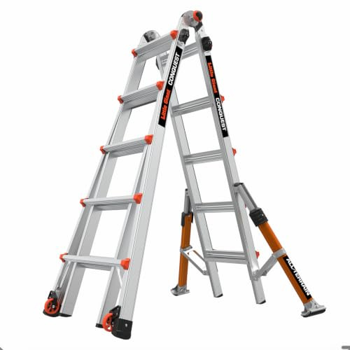 Little Giant Conquest 2.0 Échelle Multiposition 5x9 Marches 16332 en Aluminium – Échelle Transformable Professionnelle avec Roues