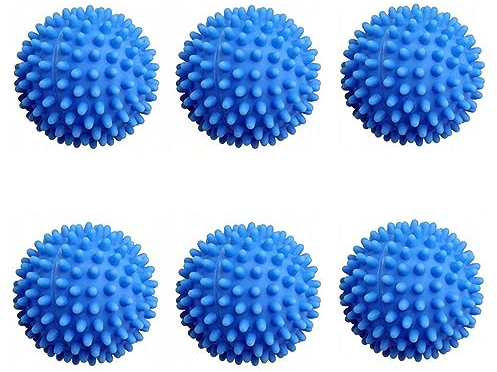6 Pack Dryer Balls, Dryer Tumble Balls, Reusable, Can Be Used to Effectively Dry Clothes for Dryers, Blue