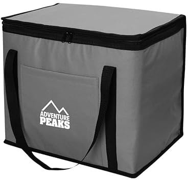 MyGarden 60L Soft Insulated Cooler Bag Box Thermos Portable Keeps Food Drinks Bag Beach Camping BBQ Shopping Fishing Picnic Festivals (60 Litre Cooler Bag Grey), (L)52x(W)33x(D)40cm