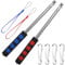 FL HUA 2 Mástiles Telescopico Bandera, 1,6M, Palo Extensible para Bandera de Acero Inoxidable, Mastil Bandera Extensible Portátil para Festivales, Profesores, Guías de Viaje