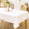 YZZAOO 4 Stück Tischdecke weiß, Wasserdicht Tischwäsche 137 * 274CM Geburtstag Tischdecke Abwaschbar Rechteckig Tischdecke Gartentischdecke für Hochzeit, Geburtstag, Party, Bankette Dekorieren