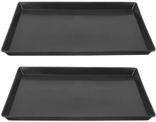 POPETPOP Dog Crate Tray Replacement - 2Pcs Dog Crate Pan Plastic Cage Bottom Pan Dog Kennel Tray Dog Crate Liner Tray Pet Kennel Tray for Dogs Cats Rabbit
