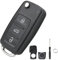 3 Tasten Auto Schlüssel Gehäuse für vw klappschlüssel Golf 4 schlüssel gehäuse VW Volkswagen Golf Mk6 T1guan Polo Passat CC SEAT Skoda Octavia mit Schraubendreher Schlüsselring