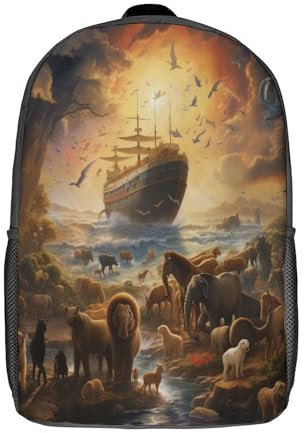 BIJOOT Rucksäcke Animal Ark Kinder Schulrucksack Schultasche 3D-gedruckte Schultaschen für Jungen Grund- und Mittelschüler