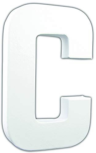 Décopatch AC702Cpack 3x Buchstabe C aus Pappmaché 3x13,5x20,5cm Weiß