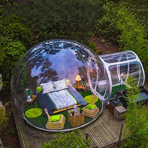 13 Fuß Blasenzelt im Freien, Großes Bubble House Dome Aufblasbares Zelt, Eco-Campingzelt mit einem Tunnel für Familien-Hinterhof-Stargazing-Party