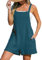 CUPSHE Women's Jumpsuit Cotton Pinafore Short Dungarees Scoop Neck Sleeveless Overall Casual Straight Leg Outfit Romper Playsuit Teal XL