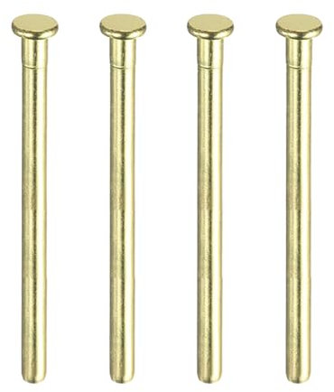 Sourcing Map 4pcs 3.5 Inch Door Hinge Pins, Removable Brushed Interior Security Pins for Wood Residential Door Replacement, Gold