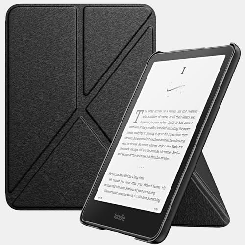 MoKo Custodia per All-new 7 Kindle Paperwhite (12th Generation-2024) e Kindle Colorsoft Signature Edition 2024, Custodia Origami con Cover Posteriore Magnetica in PC, Nero