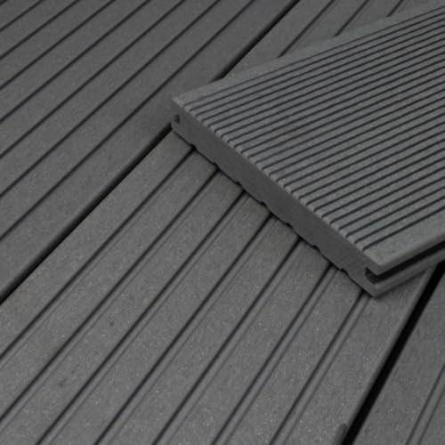 HORI BPC Terrassendiele Grau | Terrassenplatten | beidseitig verwendbar | Terrassenboden | Dielen | BPC Holzfliesen | Terrasse Garten Balkon | Dielenlänge: 3500 x 145 x 20 mm