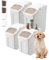 VEVOR Rice Storage Container, 3.5Gal/15Lx2 + 4.5Gal/20Lx2 Large Dog Food Dispenser Bin, Kitchen Ingredient Grain Cereal Bin, Pet food Containers with Wheels, 4 Measuring Cups, Airtight Lid, 4 Pack