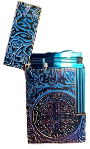 Encendedor de sonido nítido fácil de encender, encendedor de llama suave, encendedor deslizante lateral, encendedor de llama ajustable, adecuado for hombres, papá, esposo, regalo (combustible no inclu