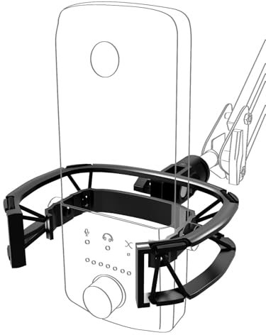 Wellen-Stoßdämpferhalterung [speziell für Elgato Wave:3/1], Anti-Vibrations-Federung, elastische Stoßhalterung, Clip, Mikrofonhalterung, Ständer mit 3/8 Zoll oder 1/4 Zoll Schraubenadapter, kompatibel