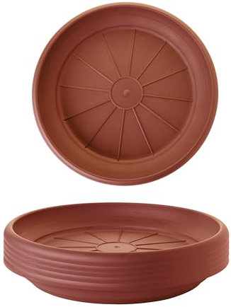 SUSTANIA Lot de 6 sous-verres Ø 41 cm pour pots de fleurs Ø 50 cm, ajustement parfait et stable - Couleur : terre cuite - Fabriqué en Allemagne