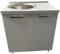 Generico Mobile Cucina con Lavello Tondo, 80x60x87 cm, Olmo/Bianco, Due Ante, Predisposizione Piano Cottura (bianco frassinato)