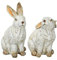 finehomegarden Hase Ostern Figur Weiss Polyresin 2erSet 13x11cm H21cm Skulptur Landhaus