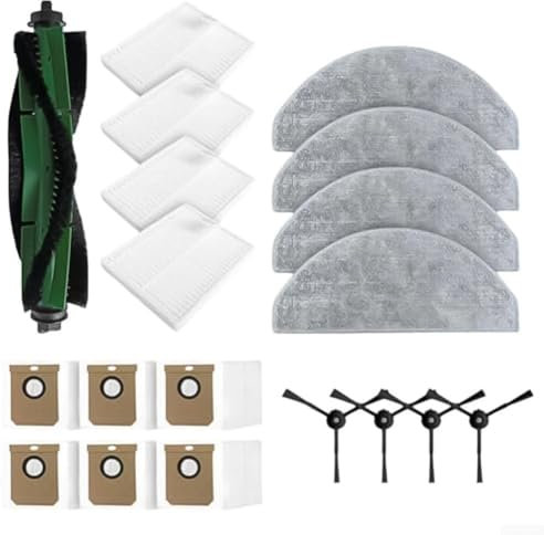 Repuestos Y Accesorios Para Cecotec Para Conga 7490 Ultimate/Home X-Treme/Genesis Robot Aspiradoras - 1 Cepillo Principal, 4 Filtros, 4 Mopas, 4 Cepillos Laterales, 6 Bolsas Para Polvo