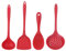 4pcs Silicona cuchara de espátula Conjunto de herramientas de cocción para hornear sin barra accesorios de cocina con manejo ergonómico resistente a alta temperatura para la