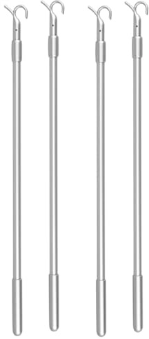 4pack Clothes Hook Pole Adjustable 33cm-61cm Telescopic Window Pole Rod Opener Closet Coat Rack Hook Rod for Blinds Closets Ceilings