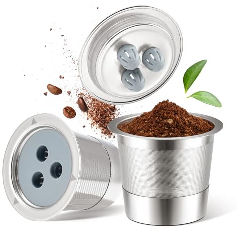 Stainless Steel Reusable Coffee Pods for Ninja Dual Brew Coffee Maker (2 pack k cups-new)