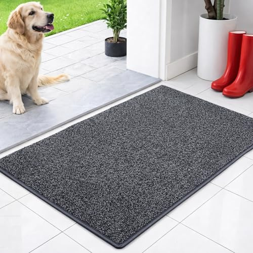 casa pura Schmutzfangmatte innen 60 x 150 cm Anthrazit - rutschfeste Maschinenwaschbare Fußmatte - Türmatte Sauberlaufmattestürmatte - Fussmatte für Hund - Haustür & Flur - NASA