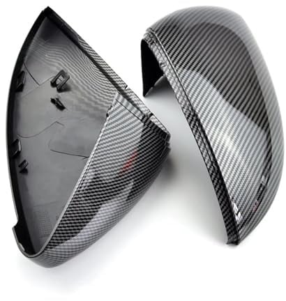Rückspiegelgehäuse Rückspiegelabdeckung Seitenflügel Rückspiegelgehäuse Glänzend Schwarz Für VW Für GOLF 7 MK7 MK7.5 Für GTI R Für GTE Für GTD 2013-2018 Schutzhülle Seitenspiegel(Carbon Look black)