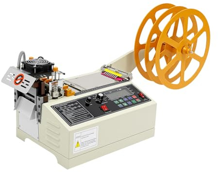 TFGXUE Coupe-ruban à fil chaud 400 W, réglable, 110 pièces/min, coupe-ruban en plastique, machine à découper à chaud pour rubans, double tranchage Hot/Cold