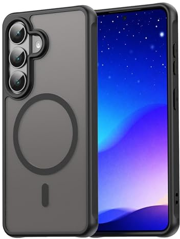 Wigento Magnetisch Hülle für Samsung Galaxy S26 5G, Kompatibel mit MagSafe, Vollständig Kameraschutz, Durchsichtig Matt Rückseite Stoßfeste Handyhülle (Schwarz)