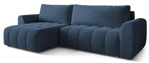 Masseno Ecksofa MODARO CL mit Schlaffunktion L-Form, Klassisch Sofa mit Bettkasten, Wohnzimmersofa, Couch, Soffa, Bettsofa, Couchgarnitur - Blau, Castel 79