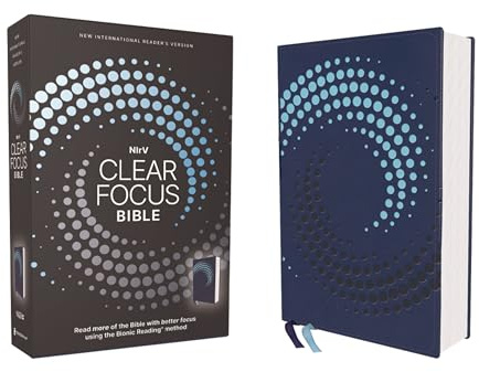 NIrV, Clear Focus Bible, Leathersoft, Navy: Read more of the Bible with better focus using the Bionic Reading Method