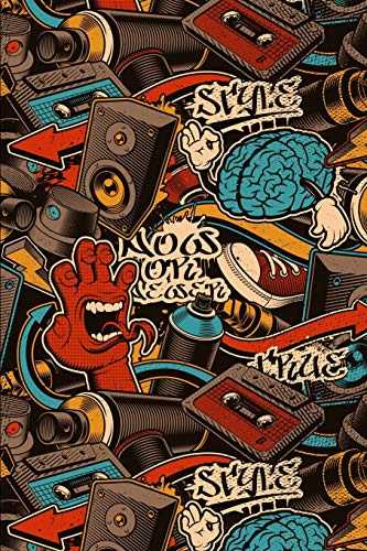 Notizbuch: Graffiti Cover Design / 120 Seiten / Punktraster / DIN A5 + (15,24 x 22,86 cm) / Soft Cover / Optimal als Malbuch, Skizzenbuch, Tagebuch, Bullet Journal usw.
