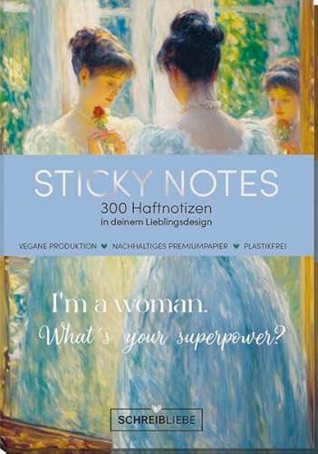 Sticky Notes Women: Notizzettel-Set 10,5 x 15,2 cm, Silberveredelung, 300 selbstklebende Haftnotizen in 6 verschiedene Designs - SchreibLiebe