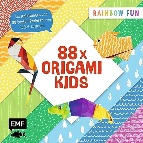 88 x Origami Kids – Rainbow Fun: Easy Papierfalten mit Anleitungen und 88 bunten Papieren zum Sofort-Loslegen