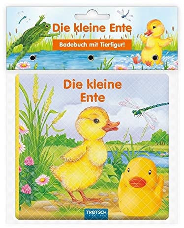 TRÖTSCH - Badebuch mit Tierfigur Die kleine Ente | Wasserdichtes, robustes Badewannenbuch: Mit kleinem Badeentchen und liebevollen Illustrationen rund um die Teichbewohner | Ab 1 Jahr (Badebücher)