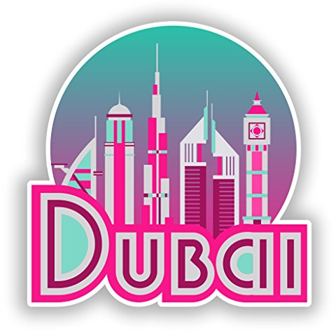 2 x 10 cm/100 mm Dubai Vinyl Aufkleber Reise Gepäck # 10696
