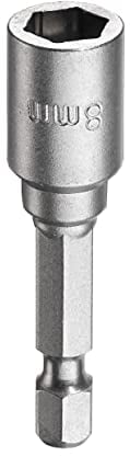 kwb Magnetische 8 mm Bit-Stecknuss Professional aus TQ 60-Stahl (Antrieb: 44652 Zoll EQ 44626 Sechskantschaft, ISO 1173 für Außen-Sechskantschrauben