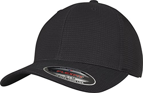 Flexfit Unisex 6587-Flexfit Hydro-Grid Stretch Cap Kape, Schwarz, L/XL