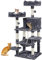 Yaheetech Arbre à Chat Hauteur 150 cm Grattoir Griffoir Tour Activités Base Plus Large/Niche Spacieuse/2 Perchoirs/Grand Hamac Girs Foncé