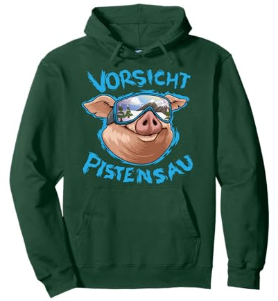 Après-Ski Outfit Vorsicht Pistensau Skiurlaub Party Crew Pullover Hoodie