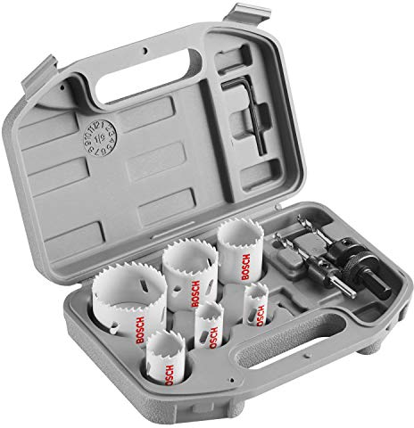 BOSCH HSBIM9 9-teiliges Bi-Metall-Lochsägen-Set mit Spinlock-Universaldorn mit mitgelieferter Tragetasche für allgemeine Anwendungen in Holz, Aluminium, Metall, Kunststoff