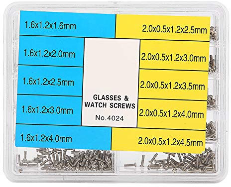 Chenggong Lot de 1000 vis pour montre, lunettes de rechange de haute précision pour mini kit de vis pour lunettes, professionnel