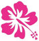 Hibiscus fleur hawaienne autocollant sticker logo 1 - Taille : 5 x 6 cm - Couleur : rose